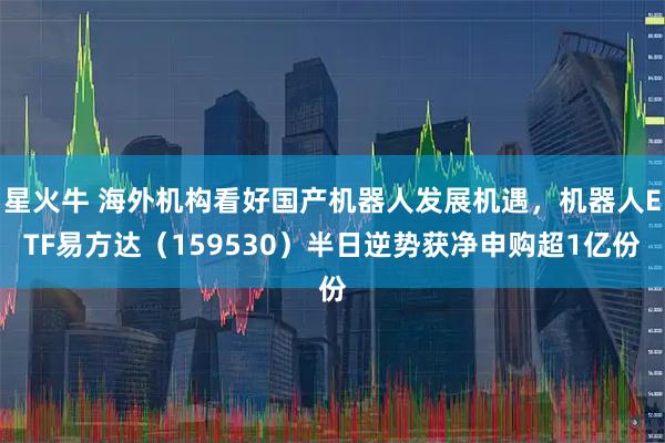 星火牛 海外机构看好国产机器人发展机遇，机器人ETF易方达（159530）半日逆势获净申购超1亿份